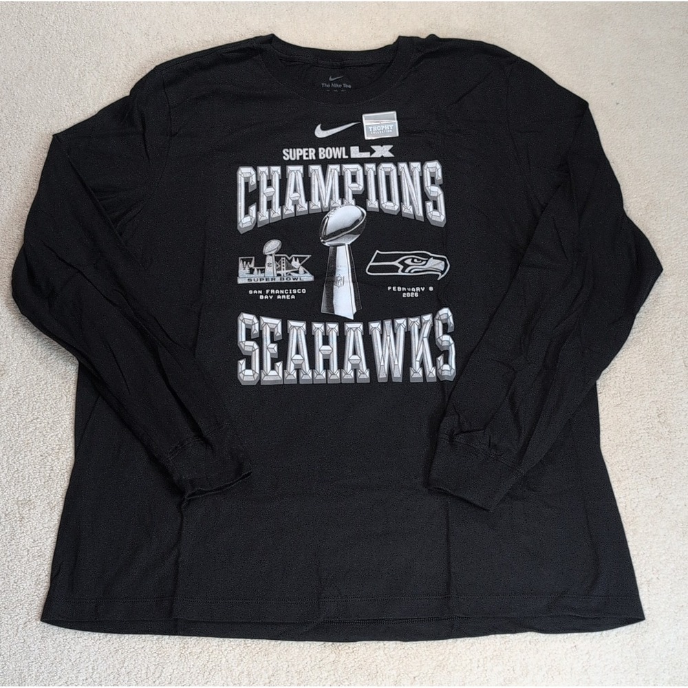 Nike Seattle Seahawks Super Bowl LX Champions Long Sleeve T-Shirt Men's XXL